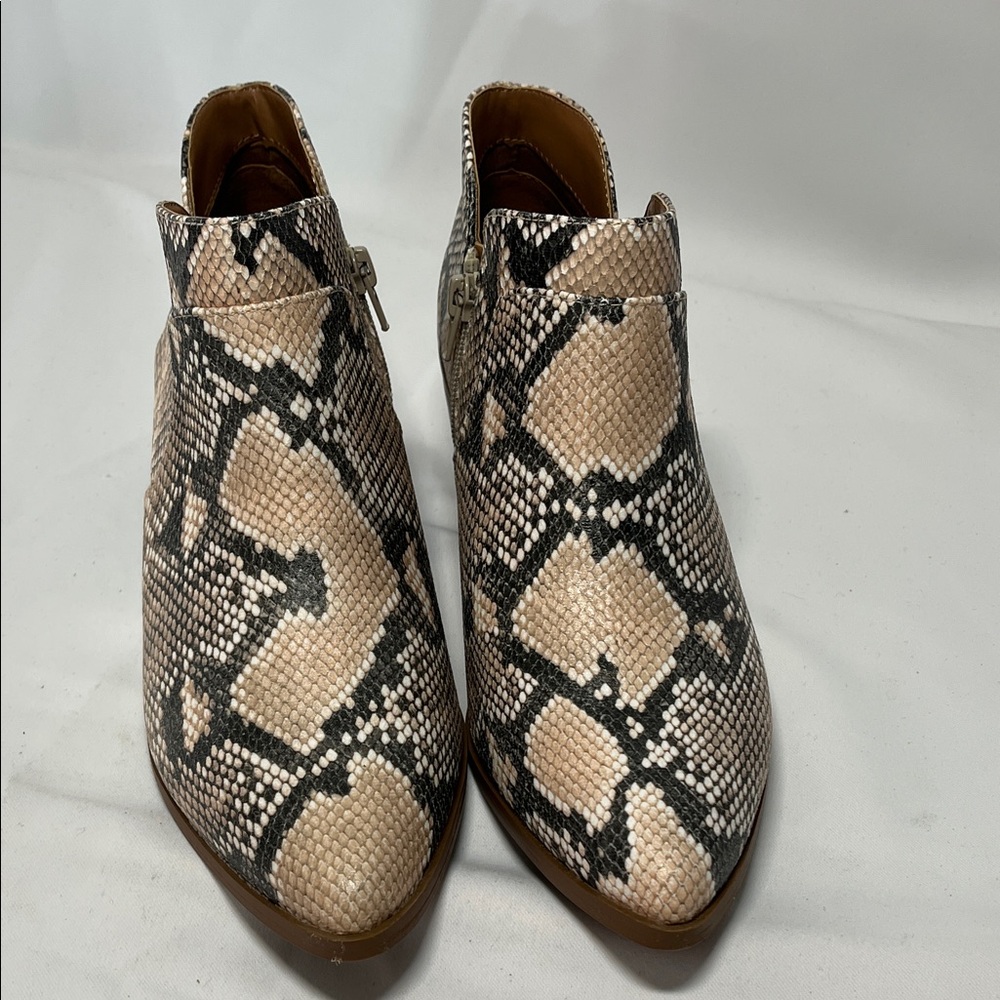 Style & Co. Beige and Black Snakeskin Ankle Boots